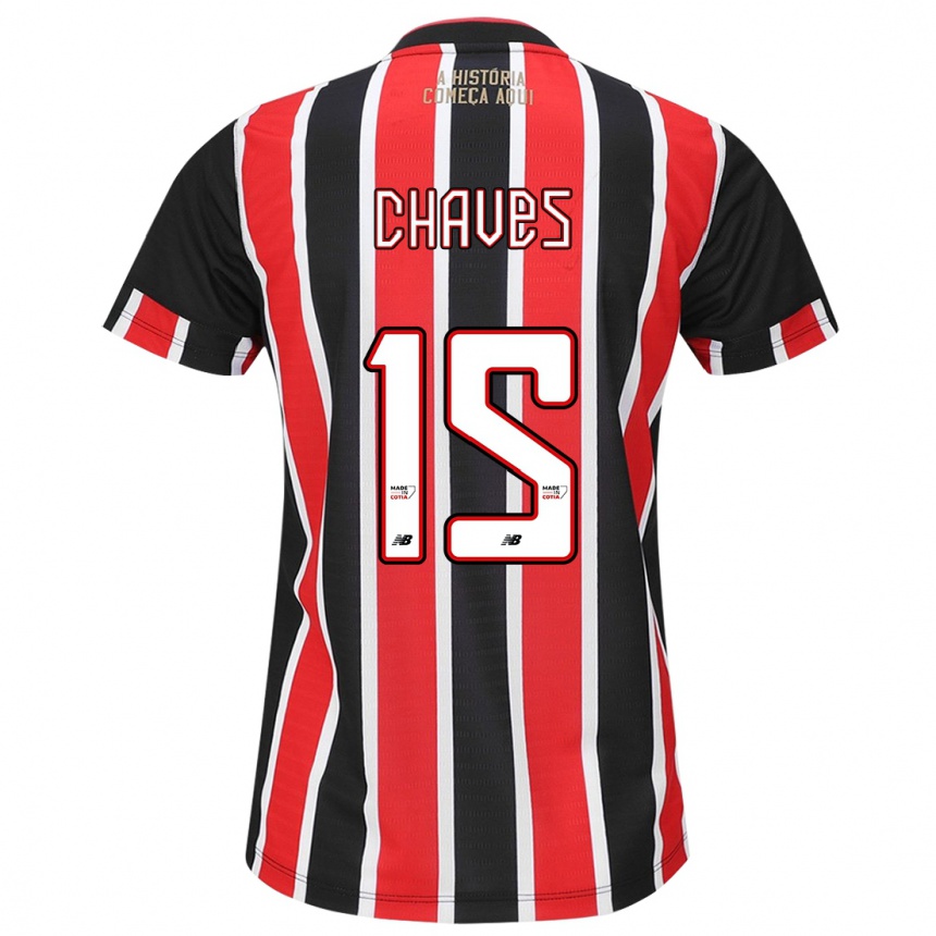 Men Football Carol Chaves #15 Black Red White Away Jersey 2024/25 T-Shirt Canada