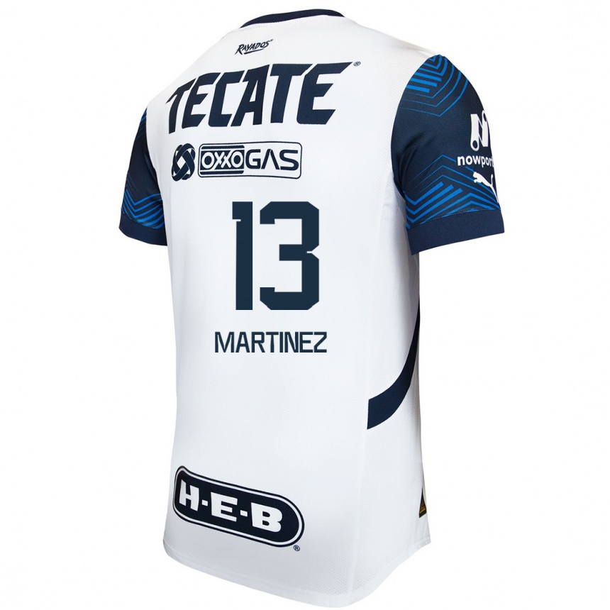 Men Football Jaziel Martínez #13 White Blue Away Jersey 2024/25 T-Shirt Canada