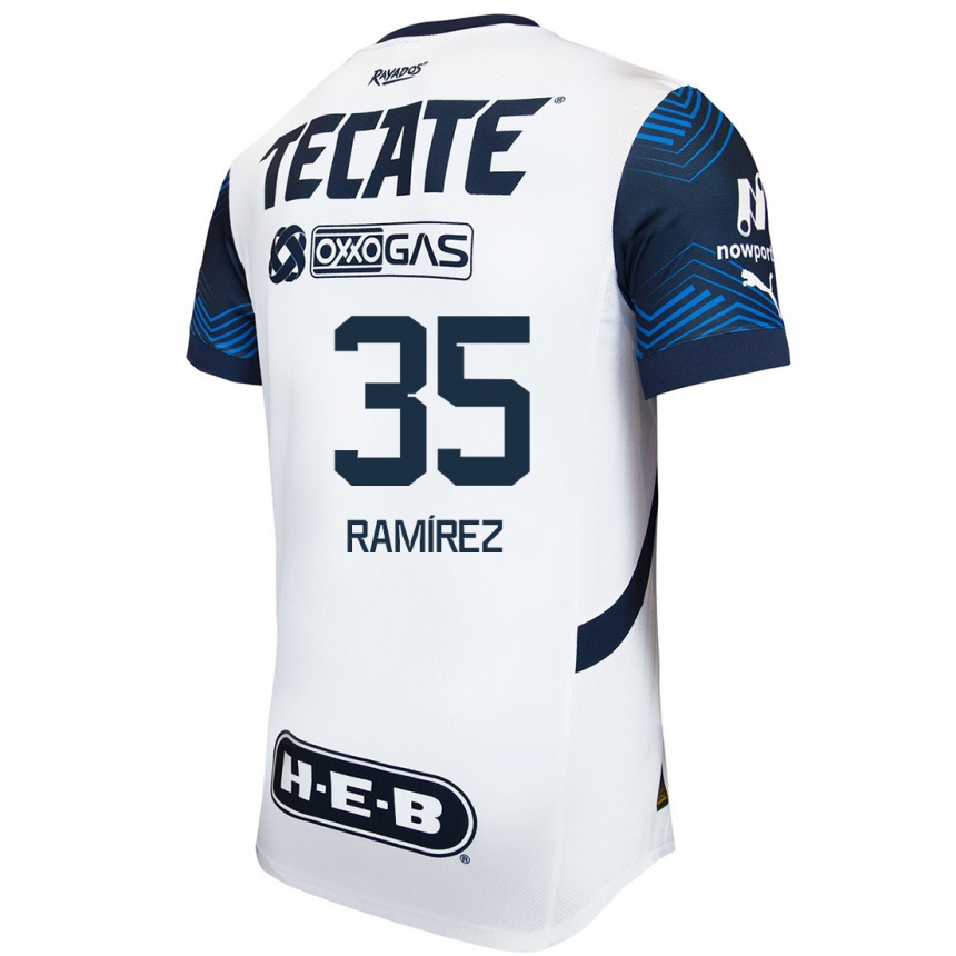 Homme Football Maillot Pedro Ramírez #35 Blanc Bleu Tenues Extérieur 2024/25 Canada