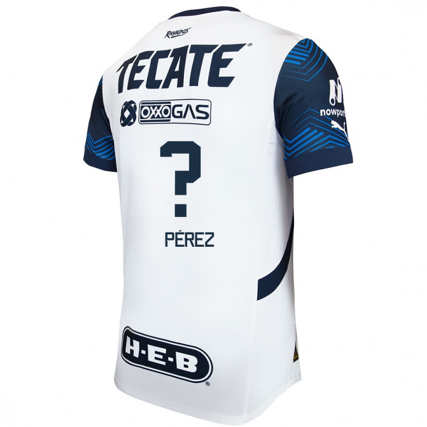 Homme Football Maillot Axel Pérez #0 Blanc Bleu Tenues Extérieur 2024/25 Canada