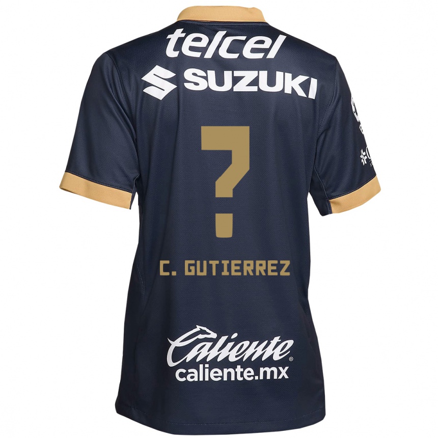 Men Football Carlos Gutiérrez #0 Obsidian Gold White Away Jersey 2024/25 T-Shirt Canada