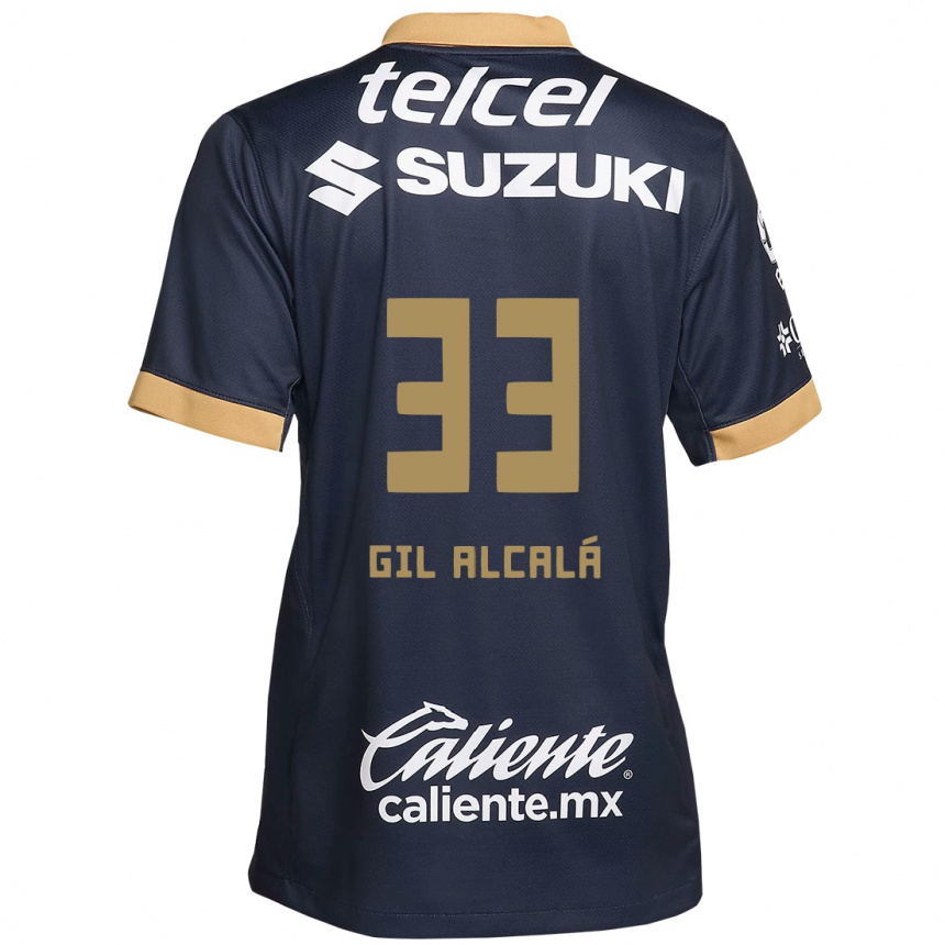 Men Football Gil Alcalá #33 Obsidian Gold White Away Jersey 2024/25 T-Shirt Canada