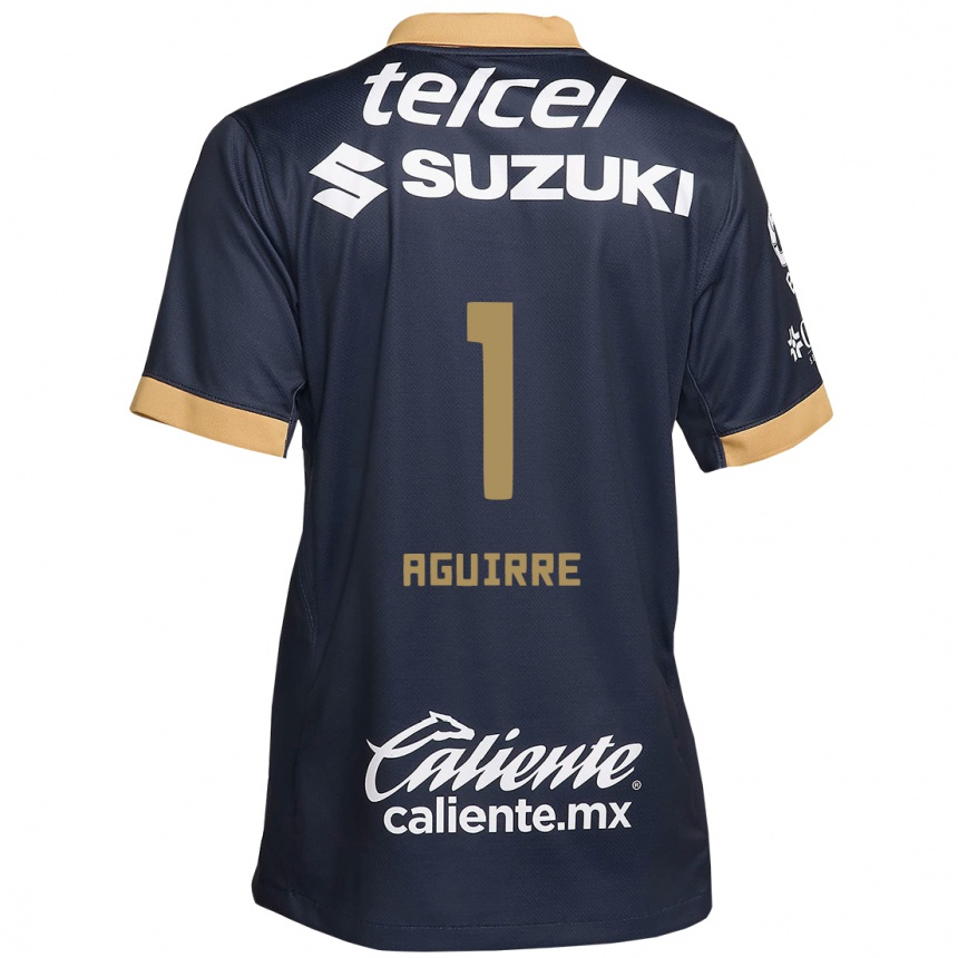 Men Football Miriam Aguirre #1 Obsidian Gold White Away Jersey 2024/25 T-Shirt Canada