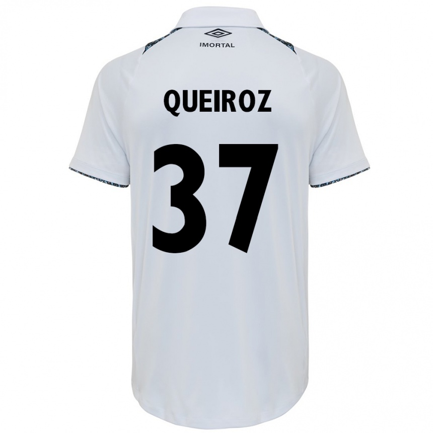 Men Football Du Queiroz #37 White Blue Away Jersey 2024/25 T-Shirt Canada