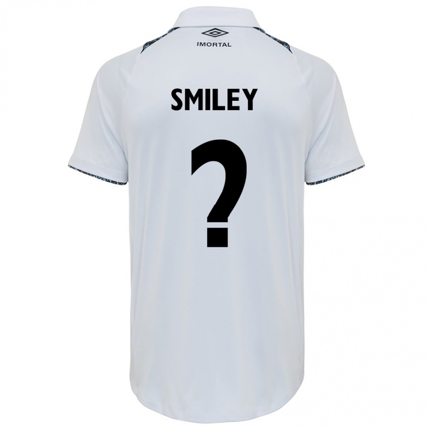 Men Football Smiley #0 White Blue Away Jersey 2024/25 T-Shirt Canada