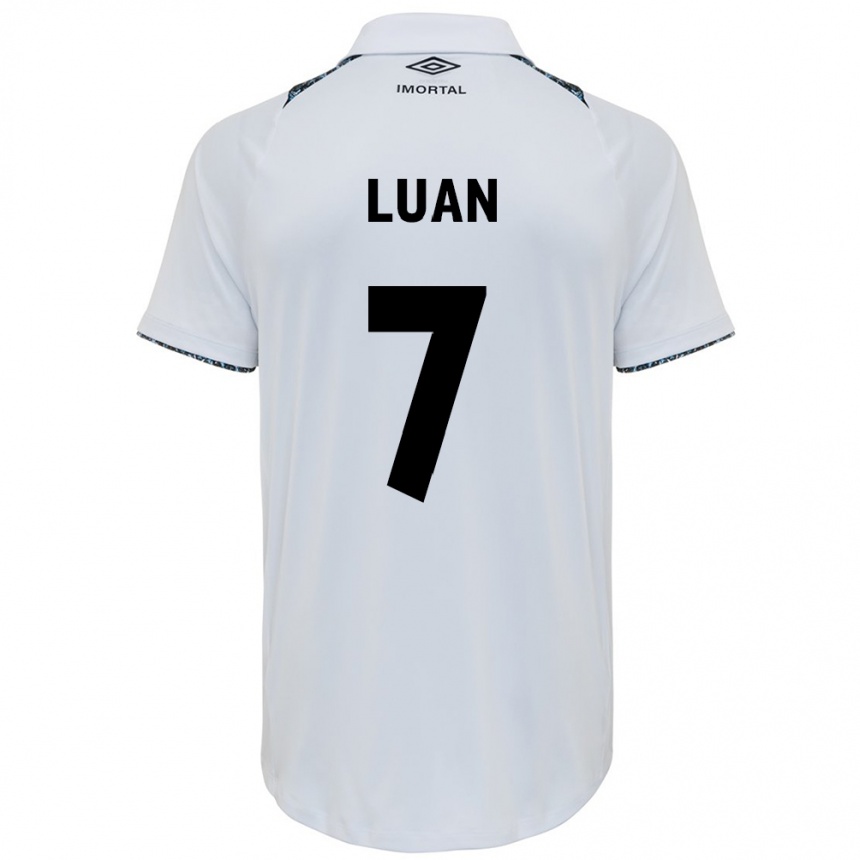 Men Football Luan #7 White Blue Away Jersey 2024/25 T-Shirt Canada