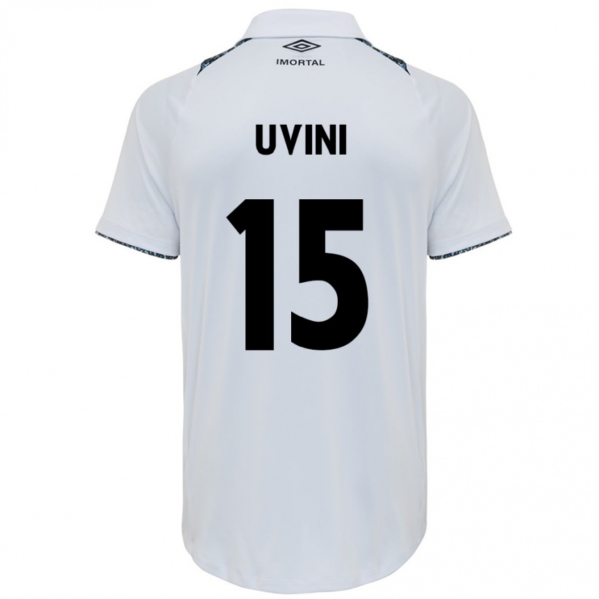 Men Football Bruno Uvini #15 White Blue Away Jersey 2024/25 T-Shirt Canada