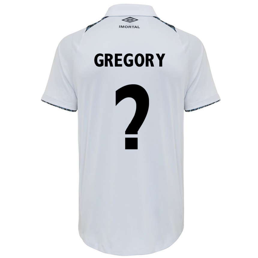 Men Football Gregory #0 White Blue Away Jersey 2024/25 T-Shirt Canada