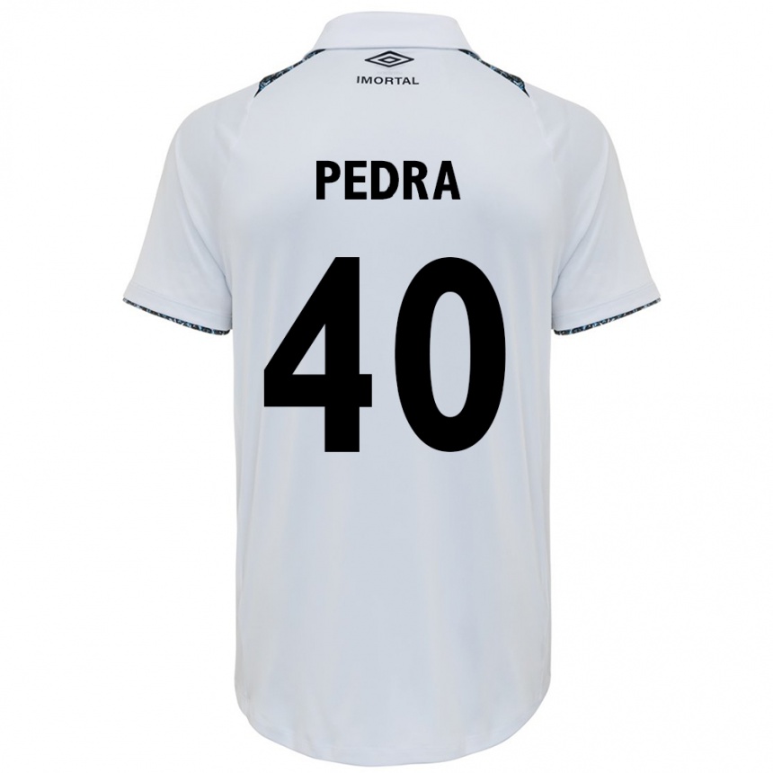 Men Football Duda Pedra #40 White Blue Away Jersey 2024/25 T-Shirt Canada