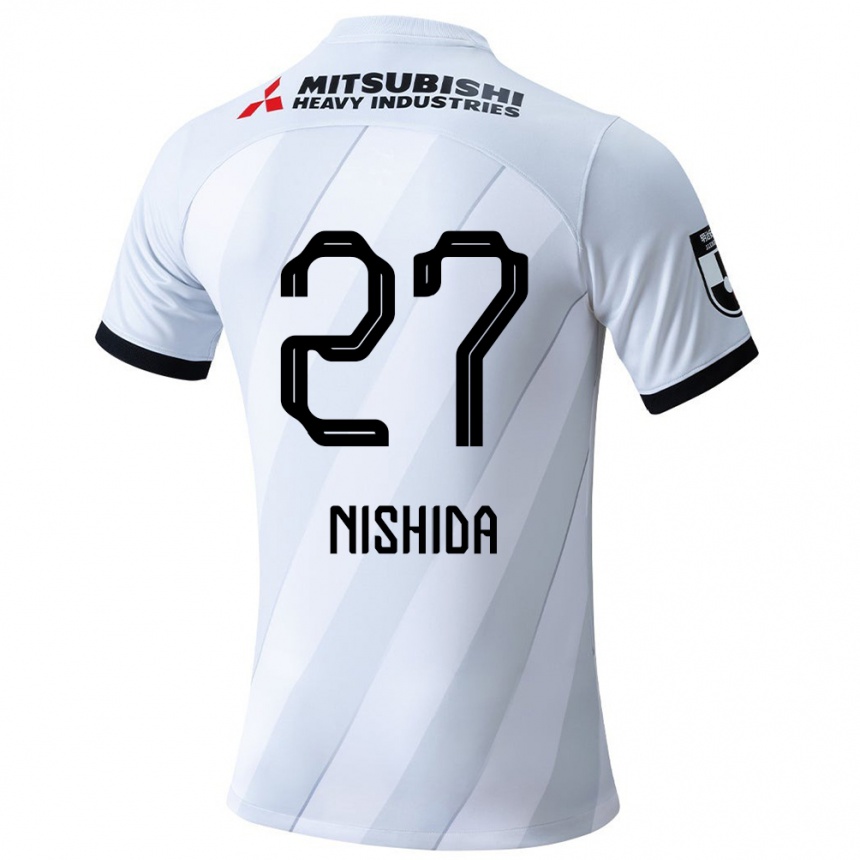 Men Football Haruto Nishida #27 White Grey Away Jersey 2024/25 T-Shirt Canada