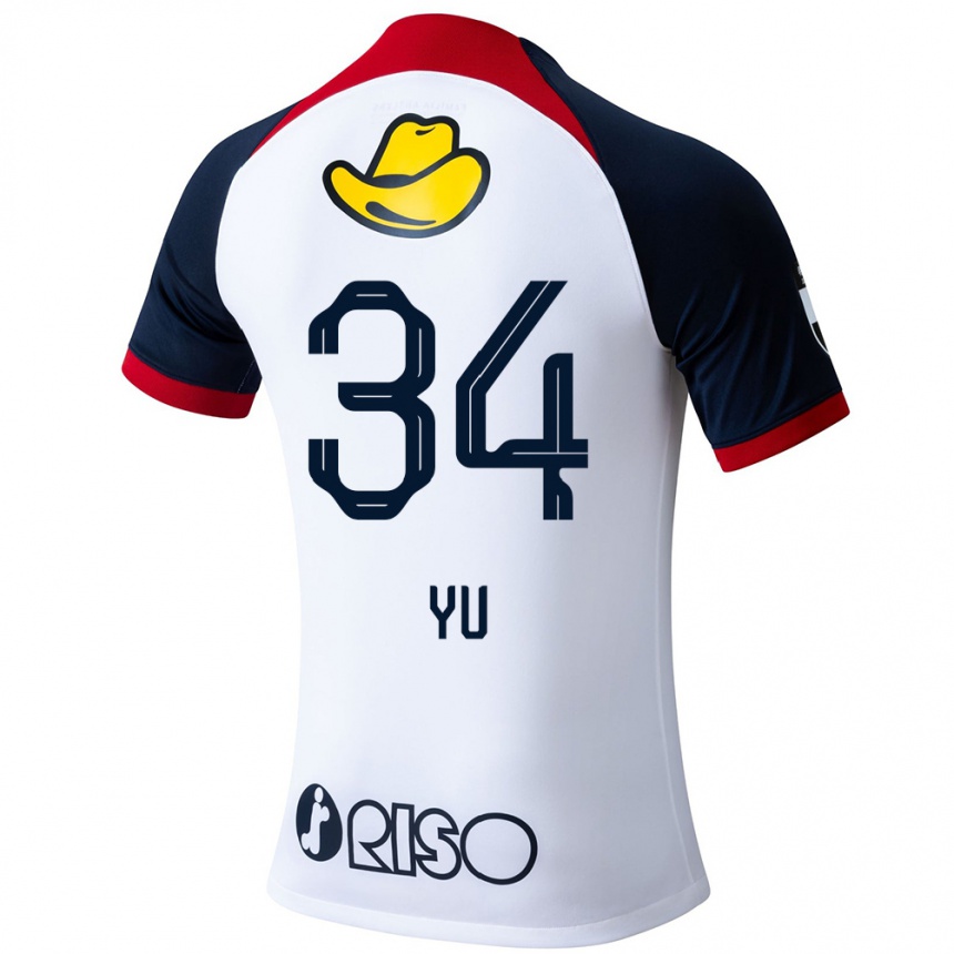 Homme Football Maillot Yu Funabashi #34 Blanc Bleu Rouge Tenues Extérieur 2024/25 Canada