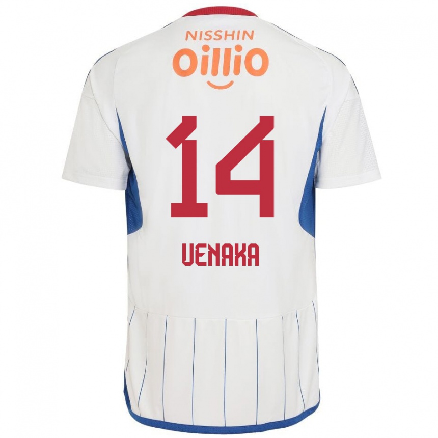 Men Football Asahi Uenaka #14 White Blue Red Away Jersey 2024/25 T-Shirt Canada