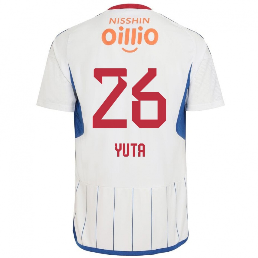 Men Football Yuta Koike #26 White Blue Red Away Jersey 2024/25 T-Shirt Canada