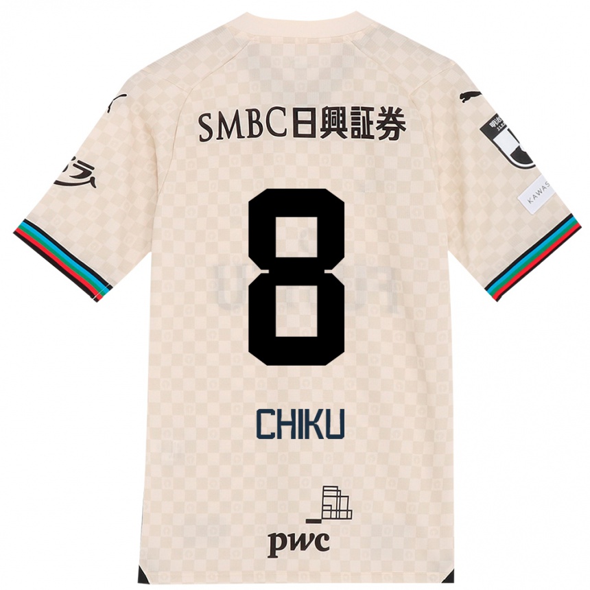 Men Football Haruki Chiku #8 White Gray Away Jersey 2024/25 T-Shirt Canada