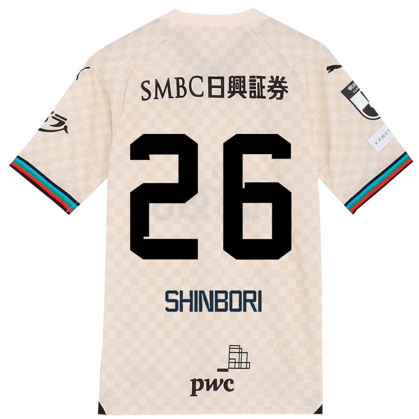 Men Football Kakeru Shinbori #26 White Gray Away Jersey 2024/25 T-Shirt Canada