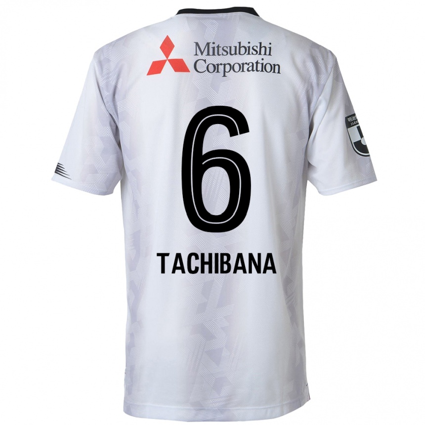 Men Football Keigo Tachibana #6 White Black Away Jersey 2024/25 T-Shirt Canada