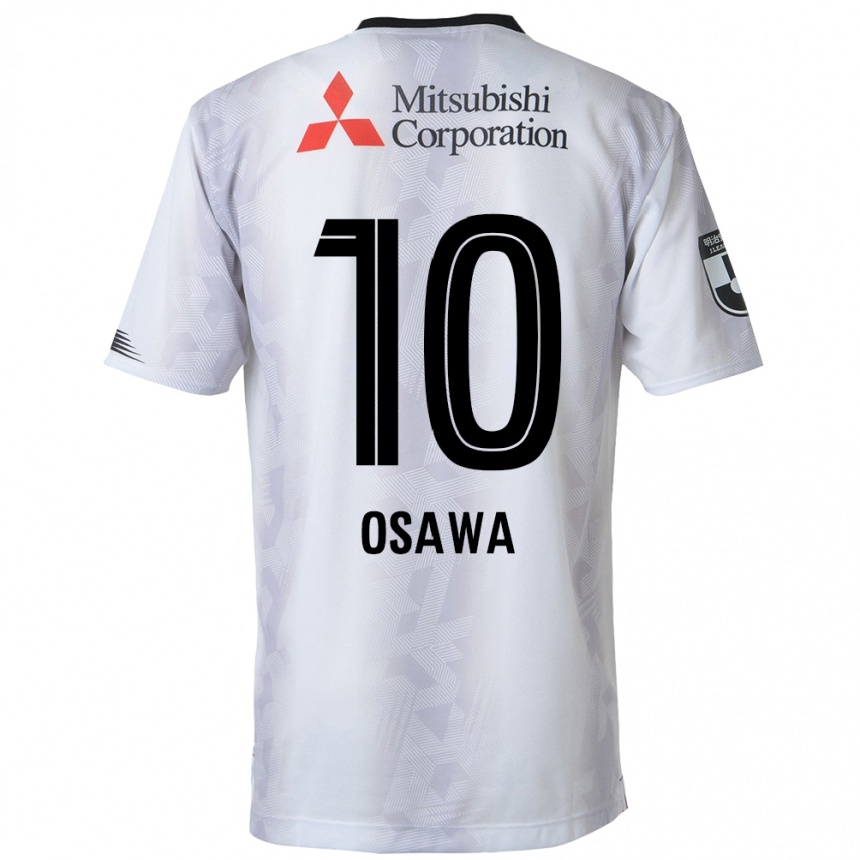 Men Football Shuzo Osawa #10 White Black Away Jersey 2024/25 T-Shirt Canada