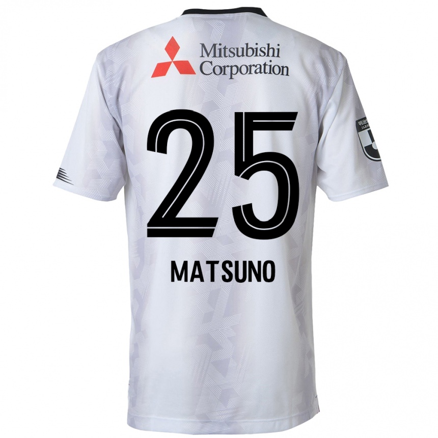 Men Football Taichi Matsuno #25 White Black Away Jersey 2024/25 T-Shirt Canada