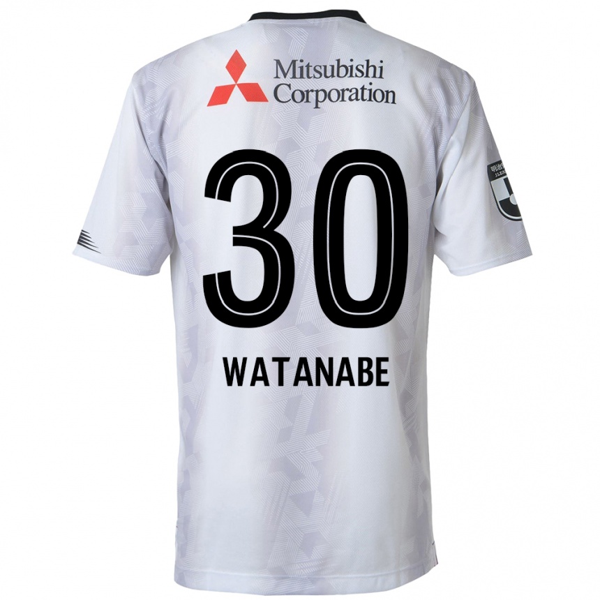 Men Football Matthew Watanabe #30 White Black Away Jersey 2024/25 T-Shirt Canada