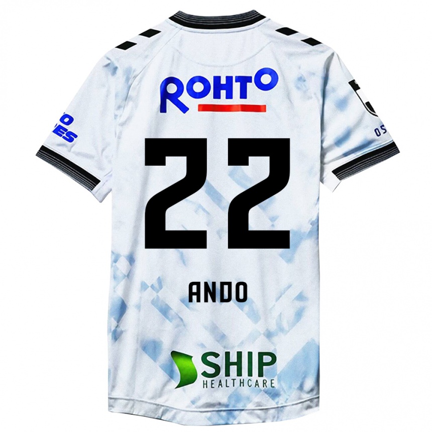 Men Football Rikuto Ando #22 White Black Away Jersey 2024/25 T-Shirt Canada