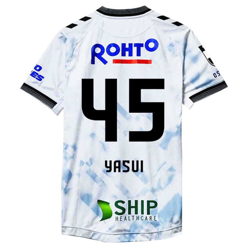 Homme Football Maillot Tsukasa Yasui #45 Blanc Noir Tenues Extérieur 2024/25 Canada