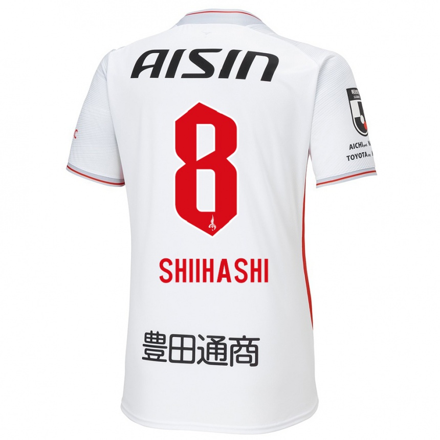 Men Football Keiya Shiihashi #8 White Yellow Red Away Jersey 2024/25 T-Shirt Canada