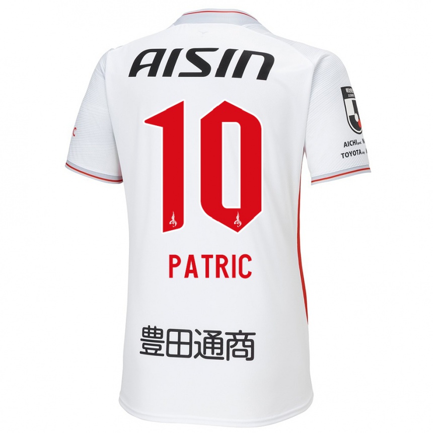 Men Football Patric #10 White Yellow Red Away Jersey 2024/25 T-Shirt Canada