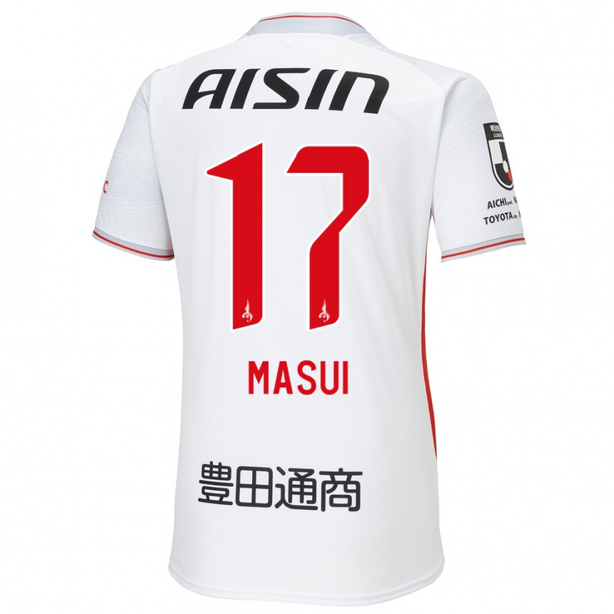 Men Football Ken Masui #17 White Yellow Red Away Jersey 2024/25 T-Shirt Canada