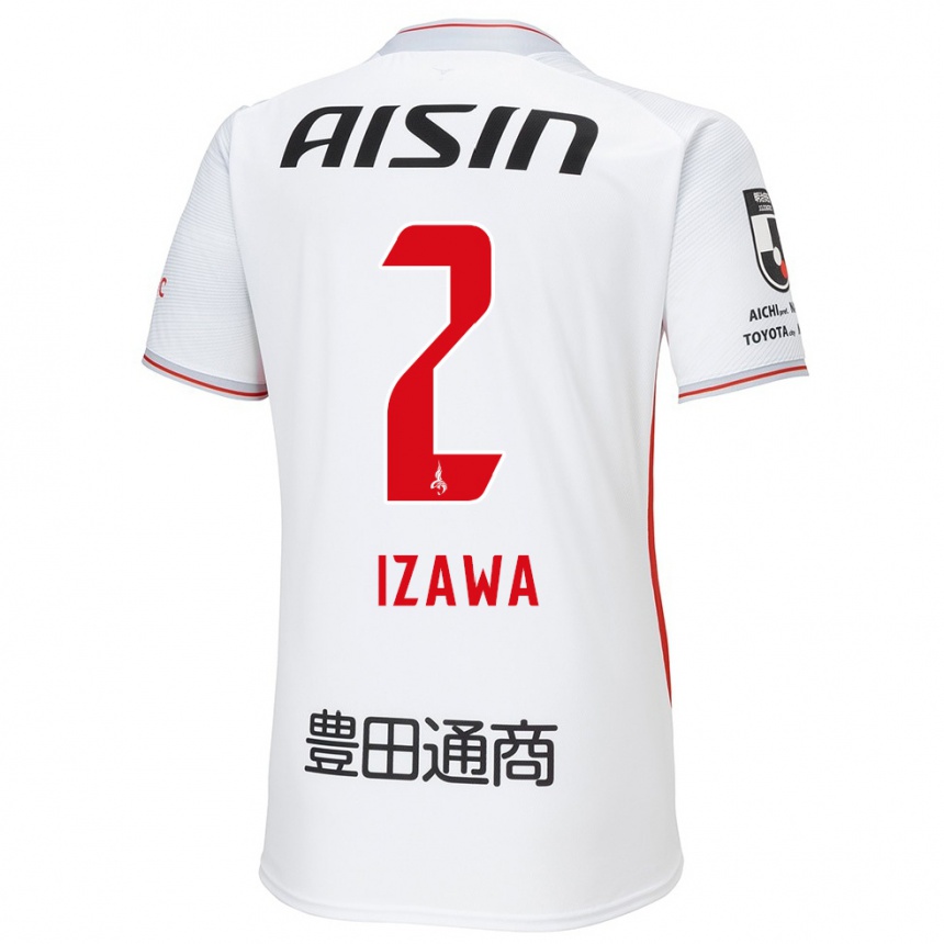 Men Football Shuto Izawa #2 White Yellow Red Away Jersey 2024/25 T-Shirt Canada