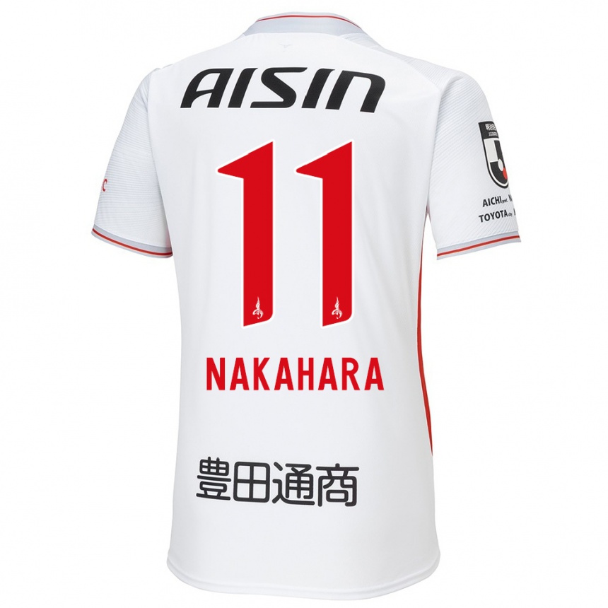 Men Football Sora Nakahara #11 White Yellow Red Away Jersey 2024/25 T-Shirt Canada