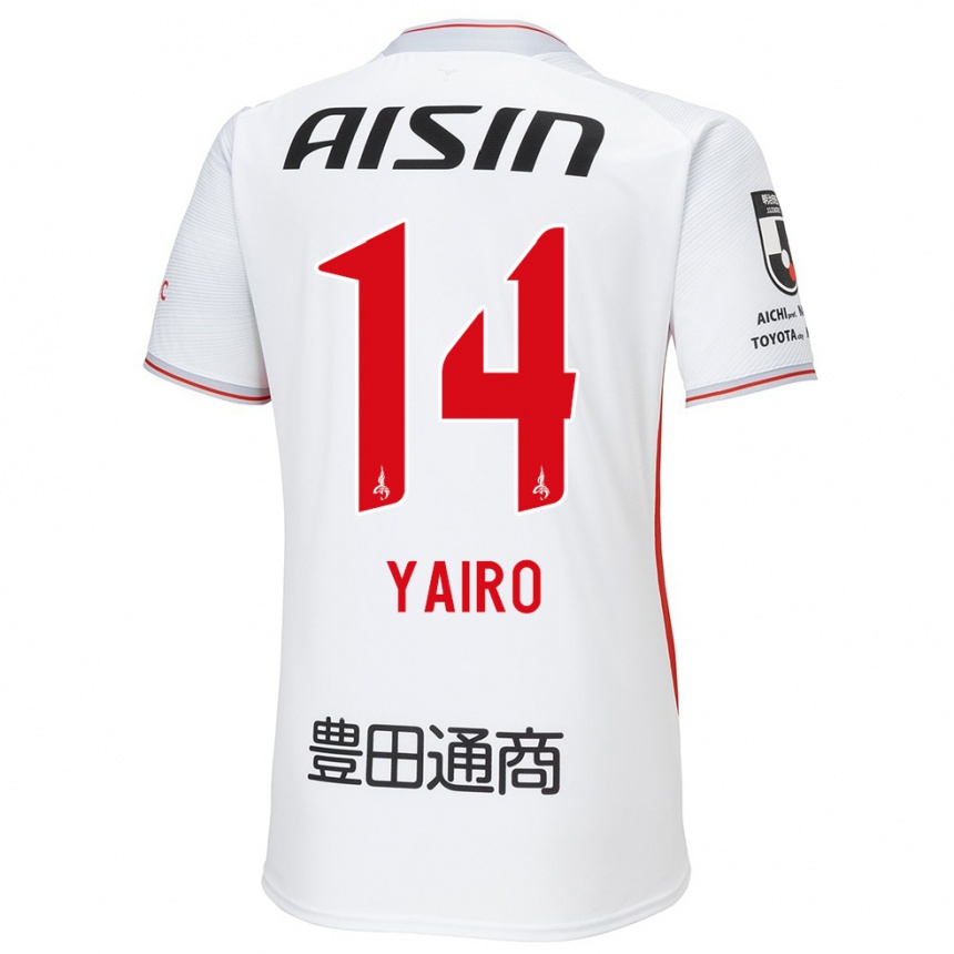 Men Football Mahito Yairo #14 White Yellow Red Away Jersey 2024/25 T-Shirt Canada