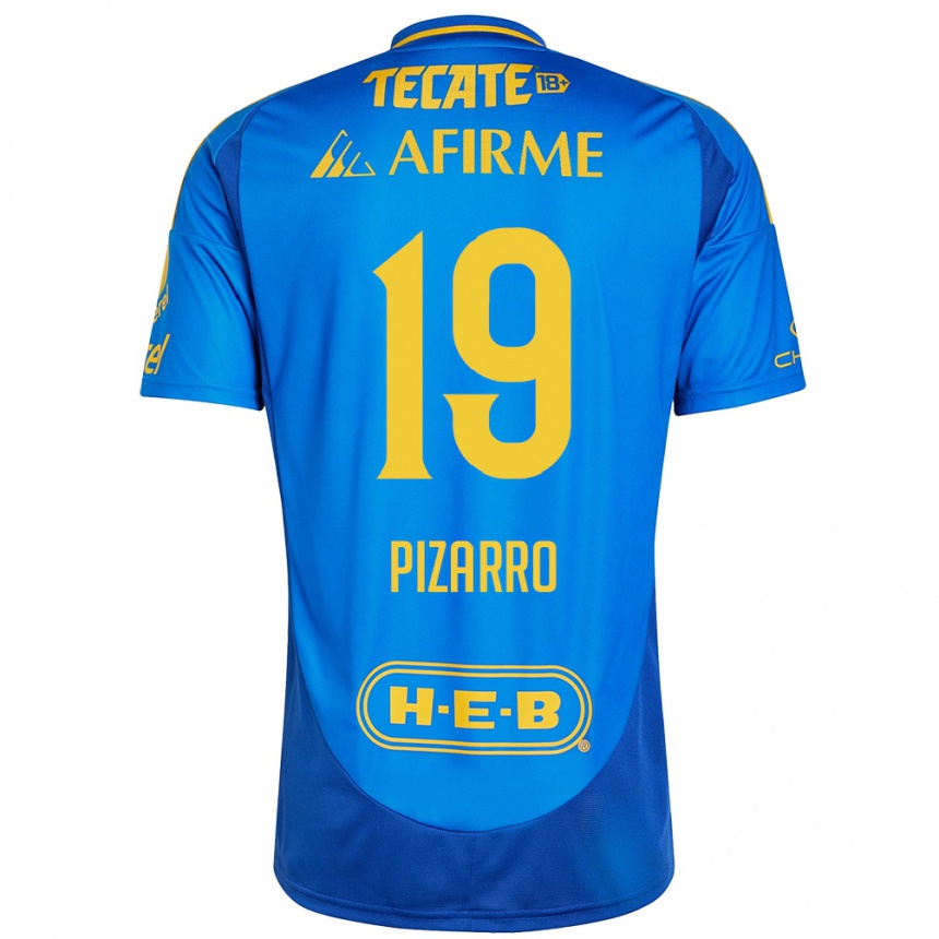 Men Football Guido Pizarro #19 Blue Yellow Away Jersey 2024/25 T-Shirt Canada