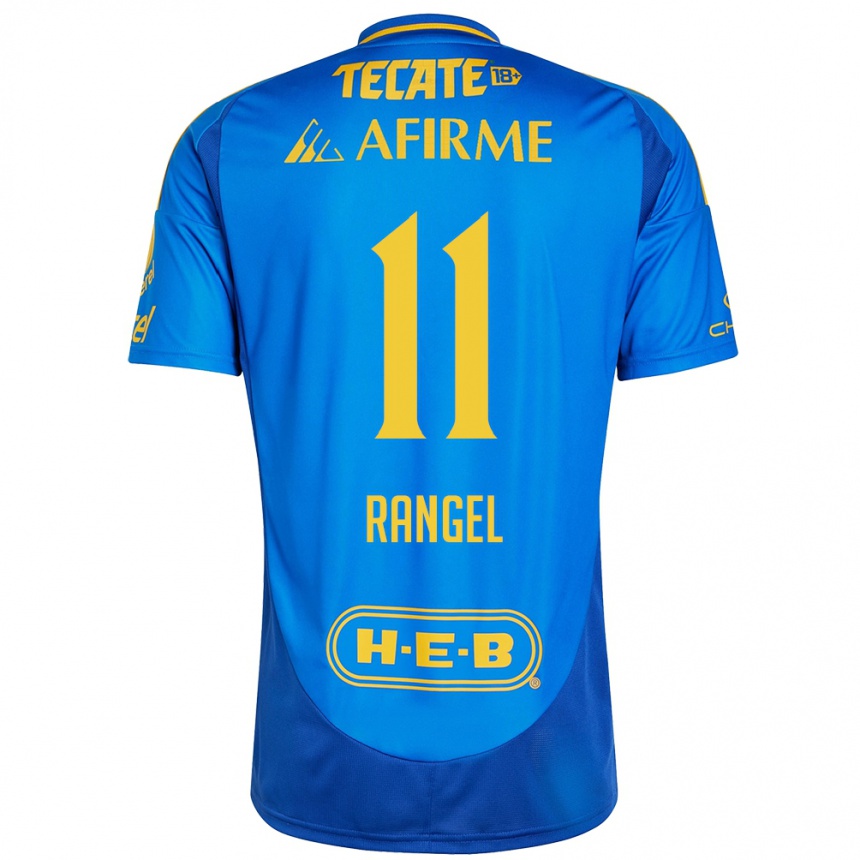 Men Football Nayeli Rangel #11 Blue Yellow Away Jersey 2024/25 T-Shirt Canada