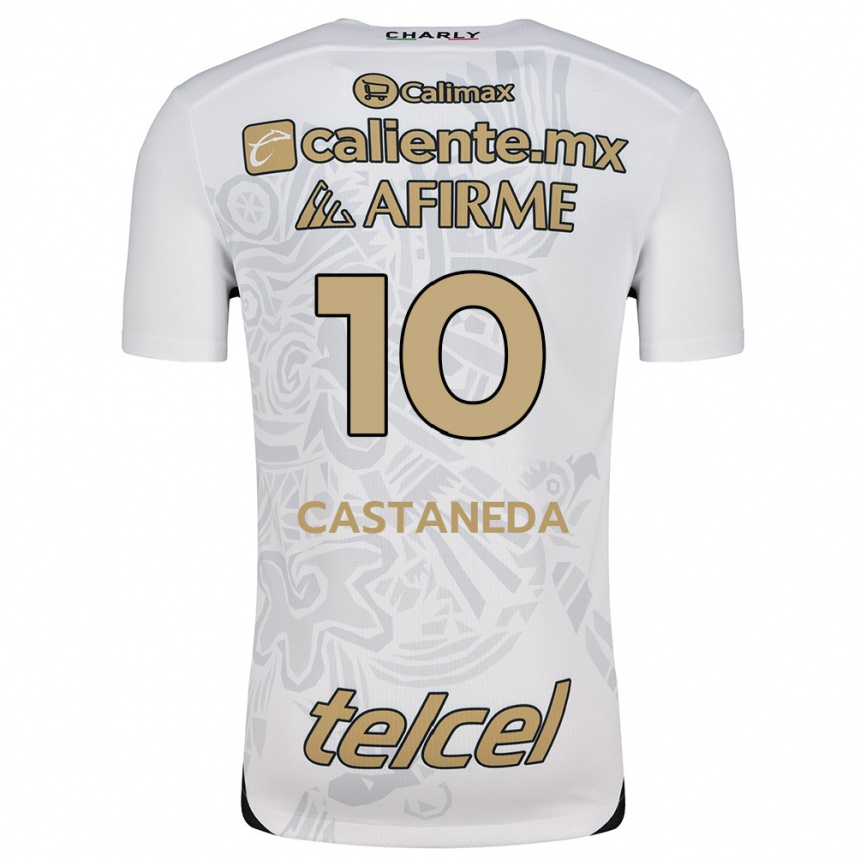 Men Football Kevin Castañeda #10 White Black Away Jersey 2024/25 T-Shirt Canada