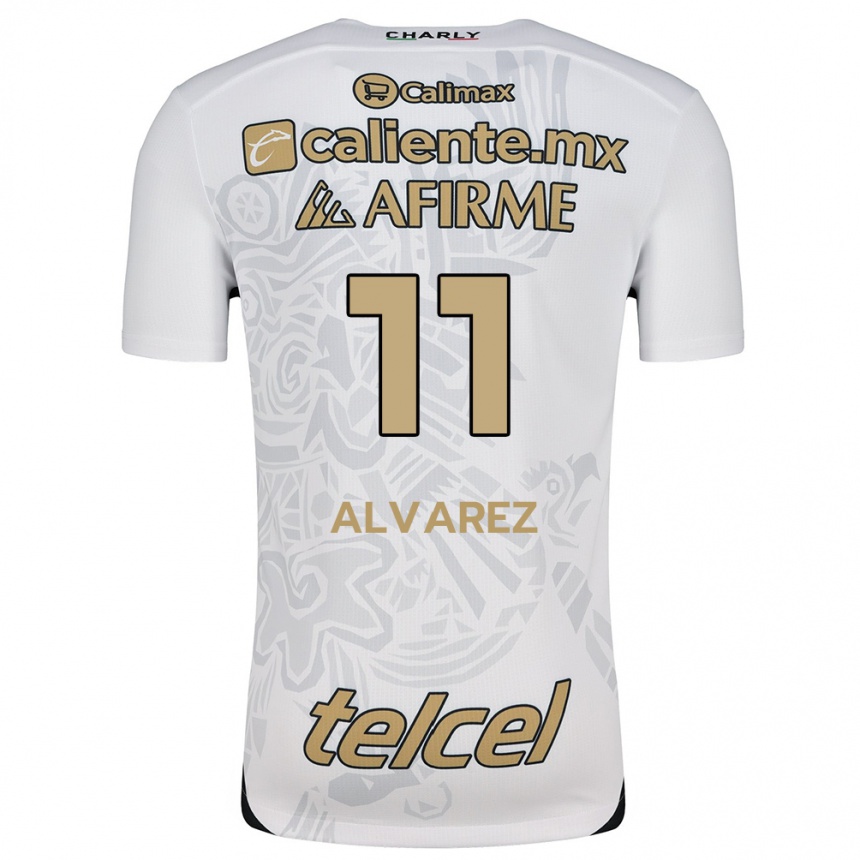 Men Football Efraín Álvarez #11 White Black Away Jersey 2024/25 T-Shirt Canada