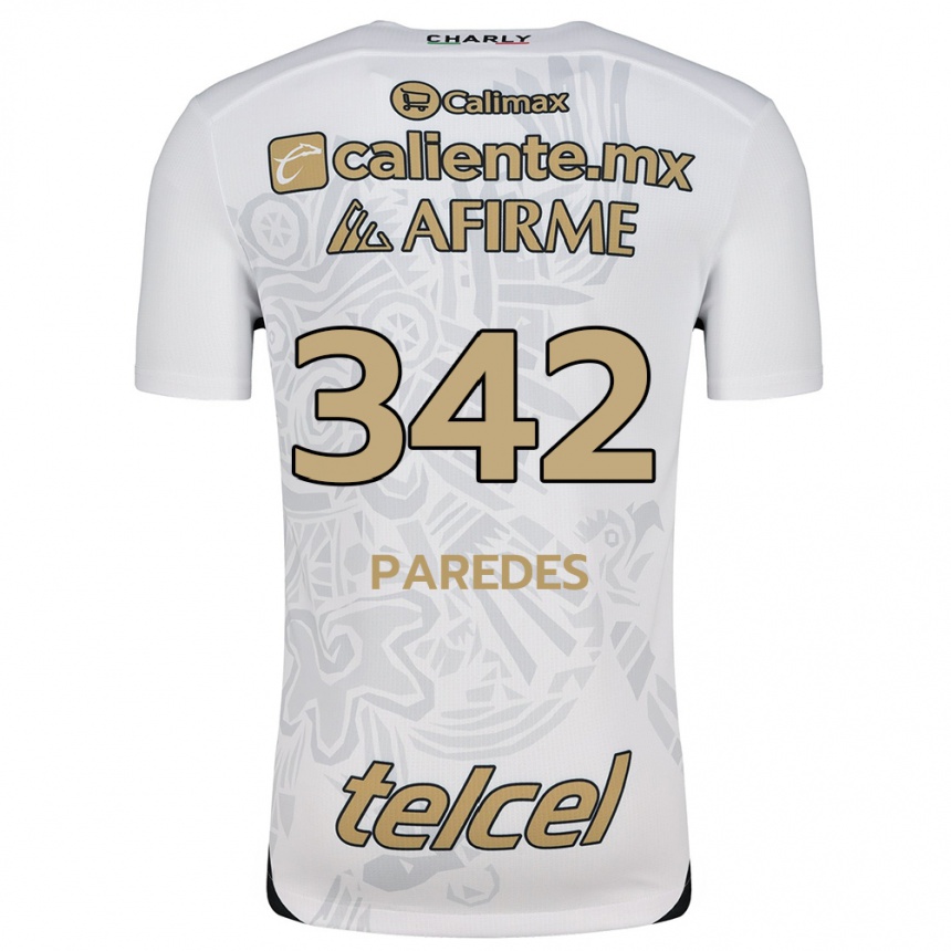 Homme Football Maillot Santiago Paredes #342 Blanc Noir Tenues Extérieur 2024/25 Canada