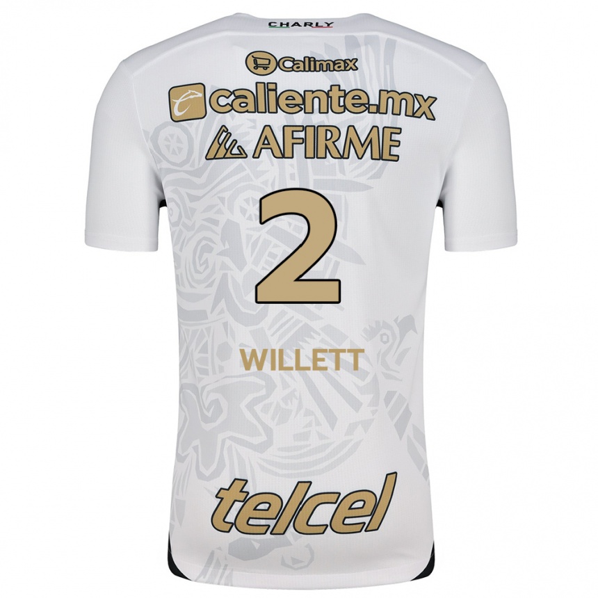 Men Football Adyson Willett #2 White Black Away Jersey 2024/25 T-Shirt Canada