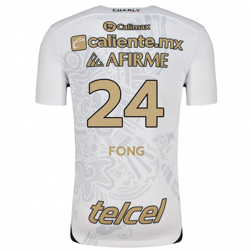 Homme Football Maillot Michel Fong #24 Blanc Noir Tenues Extérieur 2024/25 Canada