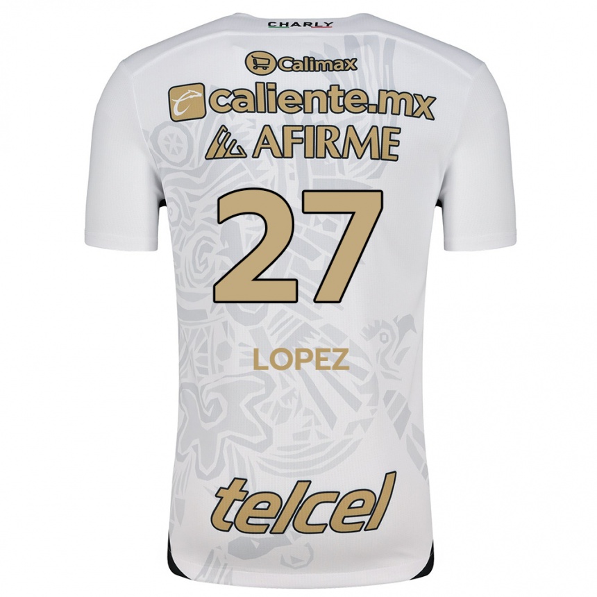 Homme Football Maillot Victoria López #27 Blanc Noir Tenues Extérieur 2024/25 Canada