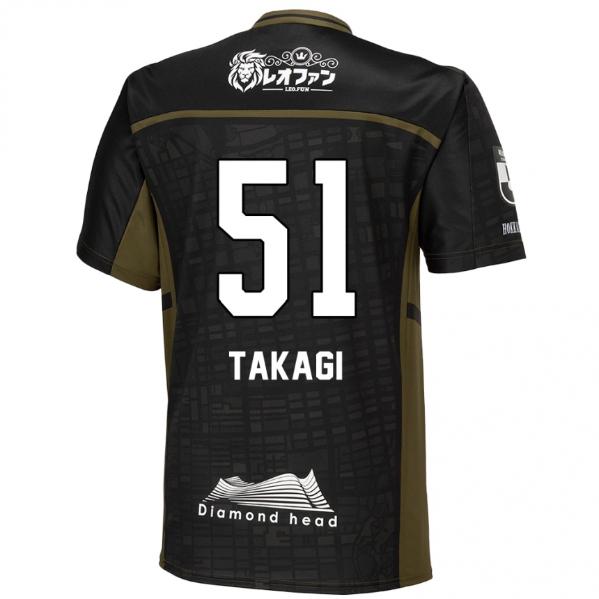 Men Football Shun Takagi #51 Black Green Away Jersey 2024/25 T-Shirt Canada