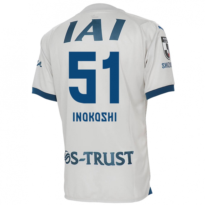 Men Football Yui Inokoshi #51 White Blue Away Jersey 2024/25 T-Shirt Canada