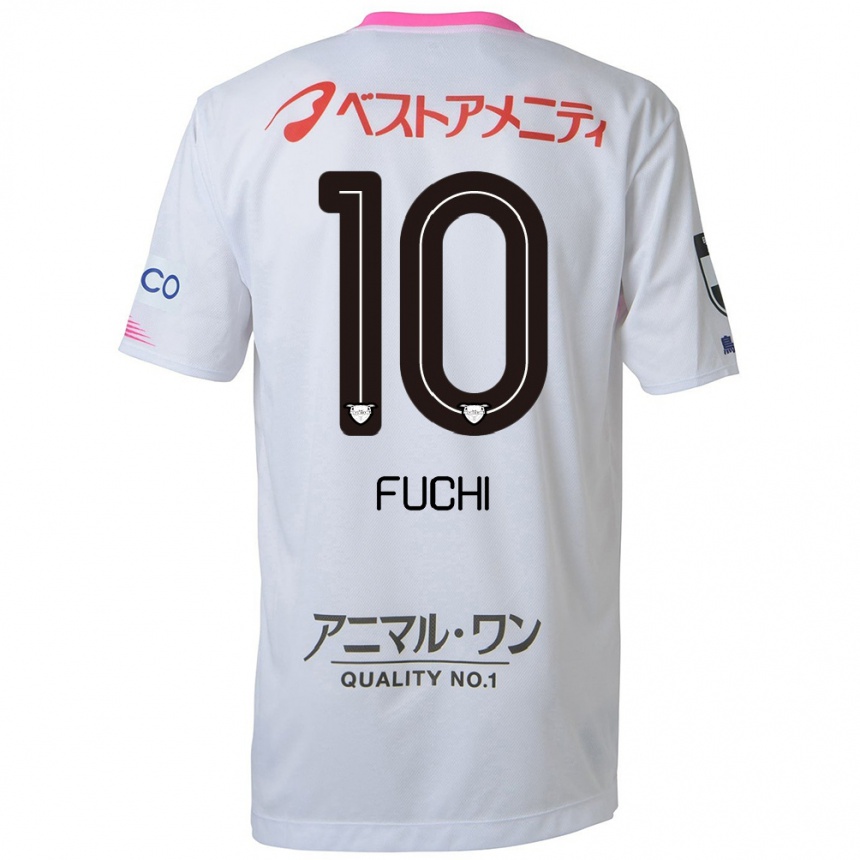 Men Football Fuchi Honda #10 White Blue Pink Away Jersey 2024/25 T-Shirt Canada