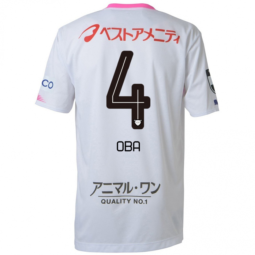 Men Football Shotaro Oba #4 White Blue Pink Away Jersey 2024/25 T-Shirt Canada