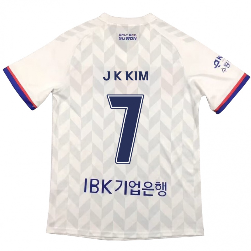 Men Football Ki-Jun Kim #7 White Blue Away Jersey 2024/25 T-Shirt Canada