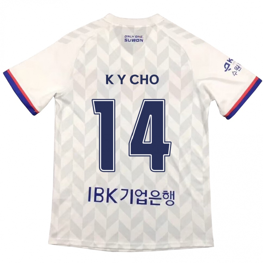 Men Football Yun-Kwon Cho #14 White Blue Away Jersey 2024/25 T-Shirt Canada