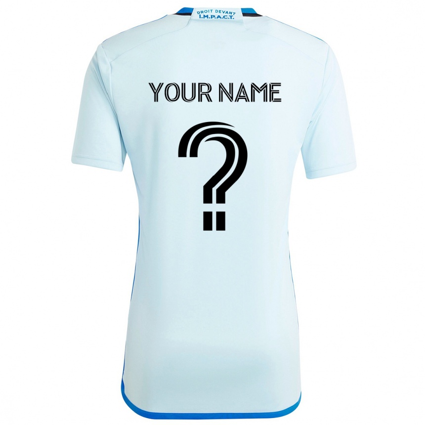 Men Football Your Name #0 Ice Blue Away Jersey 2024/25 T-Shirt Canada