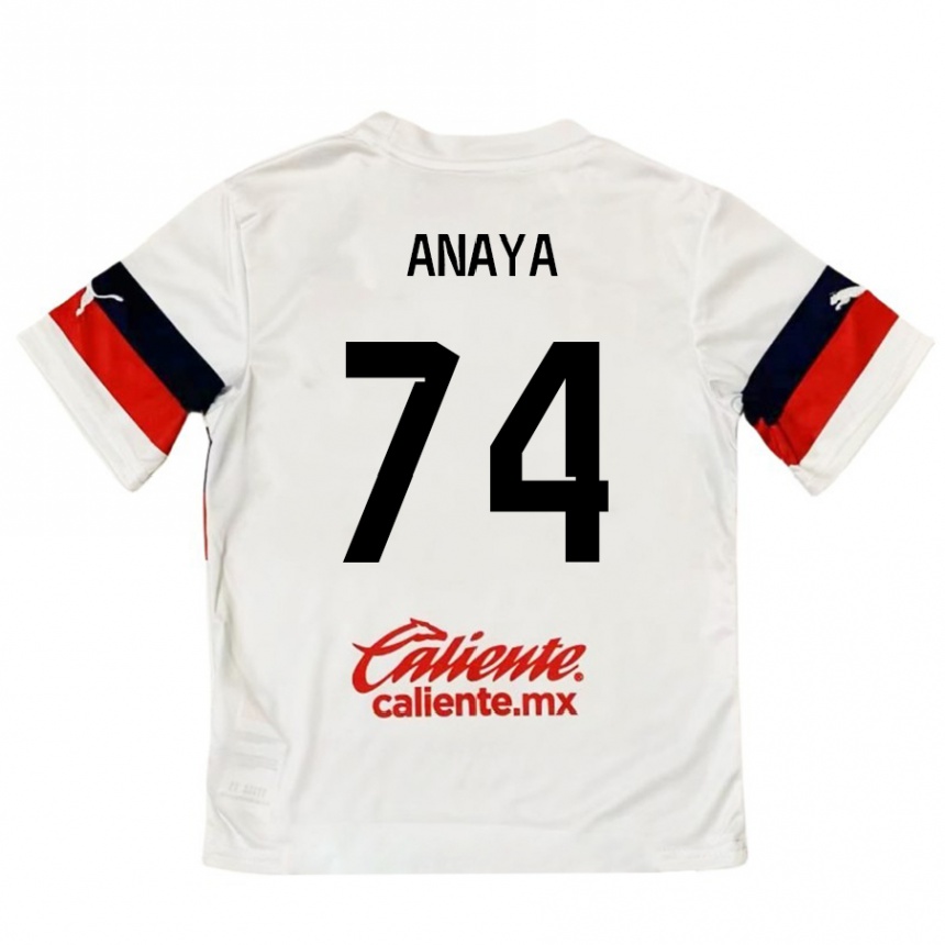 Homme Football Maillot Mario Anaya #74 Blanc Rouge Tenues Extérieur 2024/25 Canada