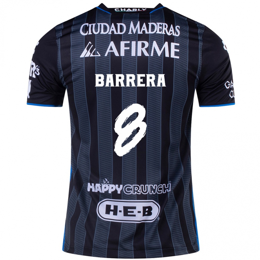 Men Football Pablo Barrera #8 White Black Away Jersey 2024/25 T-Shirt Canada