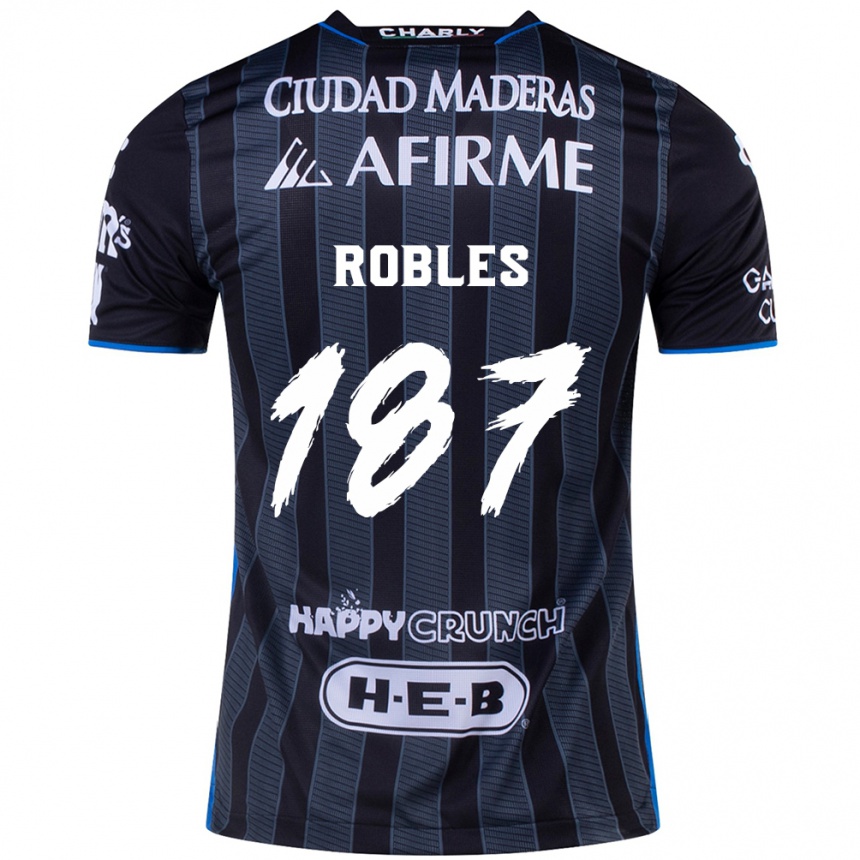 Men Football Juan Robles #187 White Black Away Jersey 2024/25 T-Shirt Canada