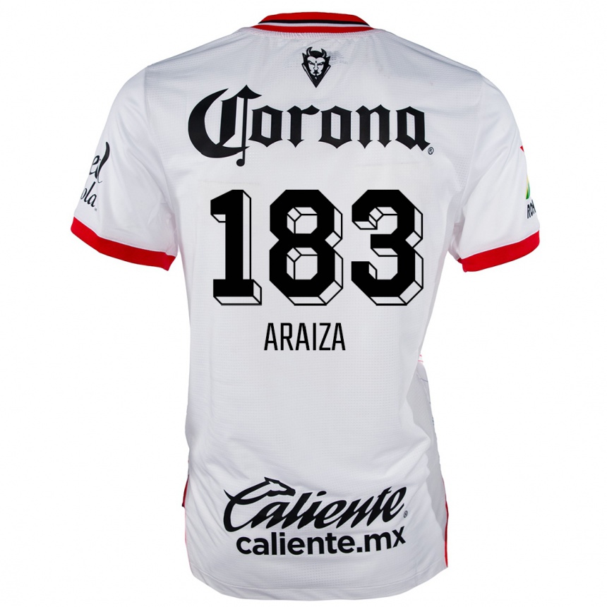 Men Football Daniel Araiza #183 White Red Away Jersey 2024/25 T-Shirt Canada